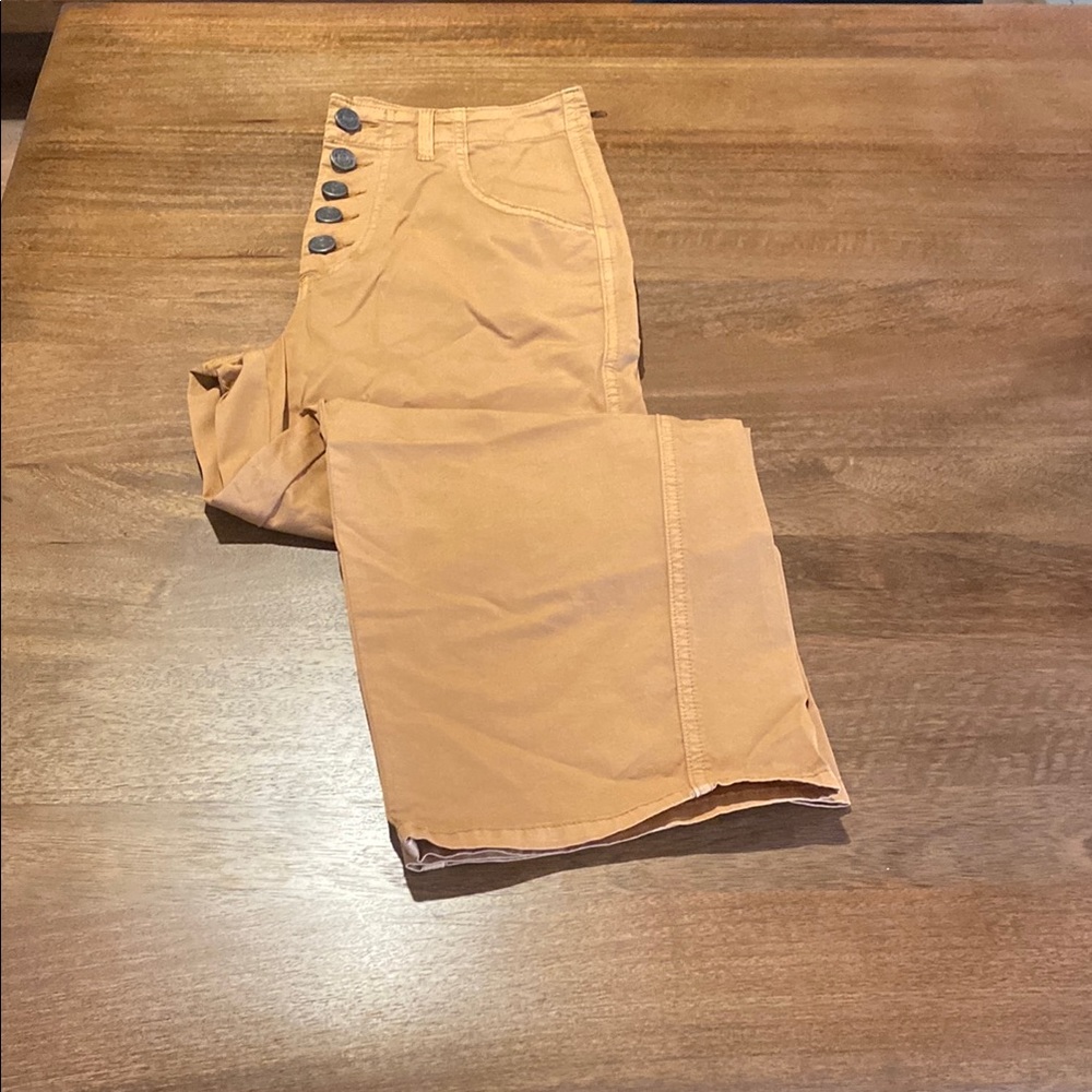 Joie Tan Cropped Wide Leg Pants